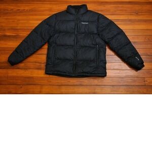 Marmot Mens 650-Fill Down Puffer Jacket Black Medium Full Zip Winter Coat